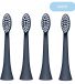 Smyle Brossettes pour brosse à dents électrique Smyle – 4 Pièces – Plastique recyclé d'origine océanique – Souple – Noir