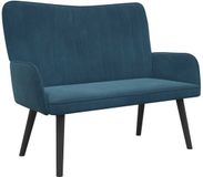 vidaXL 2-Zits Sofa Blauw 115 x 61 x 87 cm fluweel