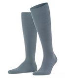 FALKE Airport lang eenkleurig wol katoen kniekousen heren blauw - maat 39-40