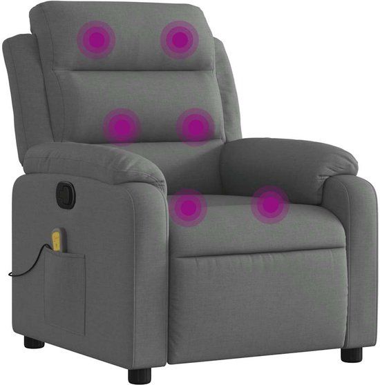 vidaXL Massagestoel verstelbaar stof donkergrijs