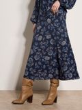 Apricot Midi-rok met A-lijn en folkloristische bloemenprint Marine
