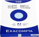 Exacompta etui 100 steekkaarten bristol effen niet geperforeerd 210x297mm - Hemelsblauw - 13316E