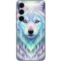 Maniacase Hoesje Samsung Galaxy S24 Plus wit wolf paars reflectie