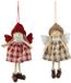 Decoris kersthanger engel polyester kerstboomdecoratie 13x7x3cm.