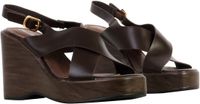 Super Mode R and BE Sandalen met plateauzool en bandje - Bruin - Maat 38