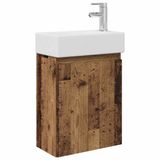 vidaXL Badkamermeubel met kraan Oud hout 45,5 x 22,5 x 84 cm