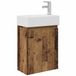vidaXL Meuble de salle de bain avec robinet Vieux bois 45,5 x 22,5 x 84 cm