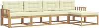 vidaXL - Bank loungeset - 5 zitplekken - Wit en crème - Polyester