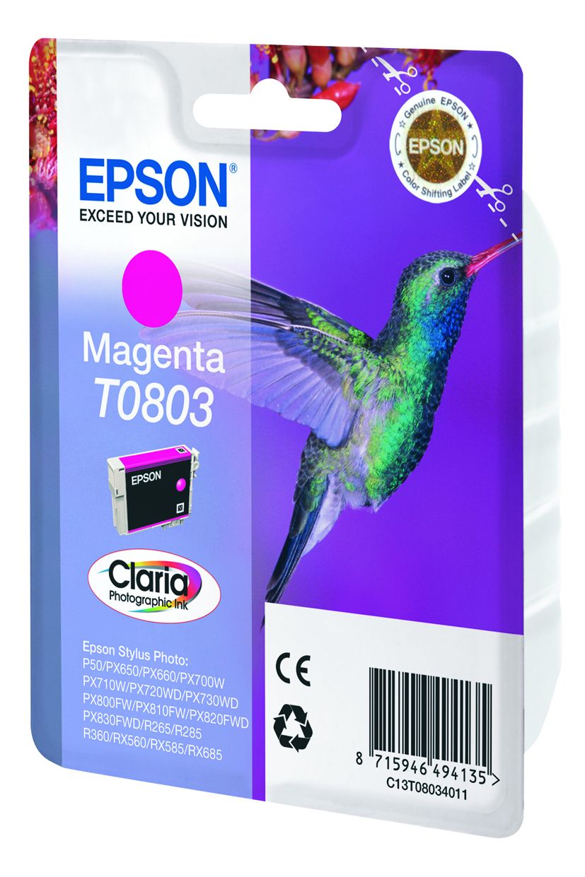 Epson T0803 Magenta Ink Cartridge - Original