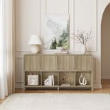 en.casa Sideboard Lukkodso 77x145x30 cm eikenkleurig middellicht