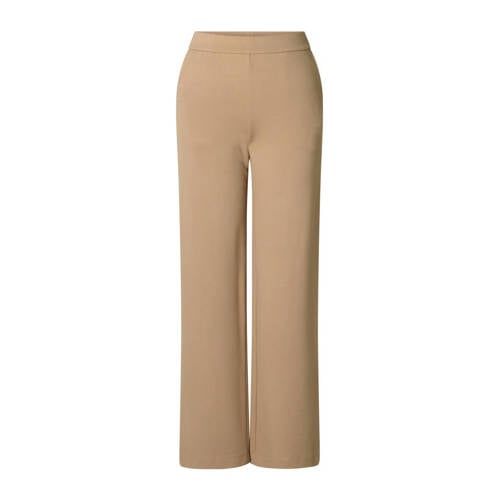 Yest wide leg regular waist broek camel