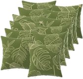 vidaXL - Kussensloop - 12 stuks - HEERLEN - Blad - Design - 50 x 50 cm - Polyester