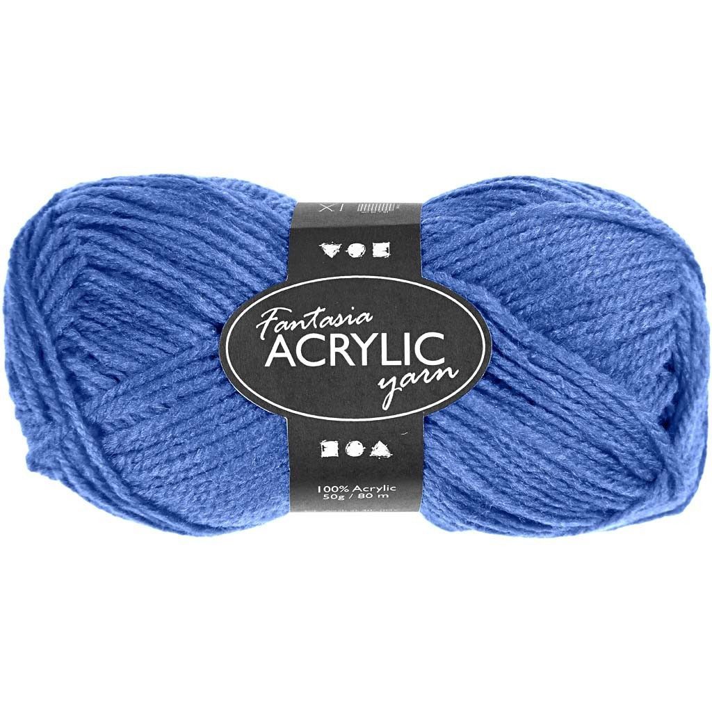 Creotime 421760 Fantasia Acrylic Yarn - 80m - Blue - 50g