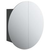 VidaXL Badkamerkast met ronde spiegel en LED 40x40x17,5 cm zwart