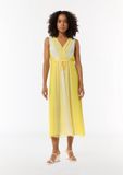 Comma Robe jaune citron / blanc