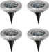 Merkloos HI Solar grondspots - 12x stuks - 12 cm - zilver - RVS/kunststof - zonne-energie - LED tuinlampen