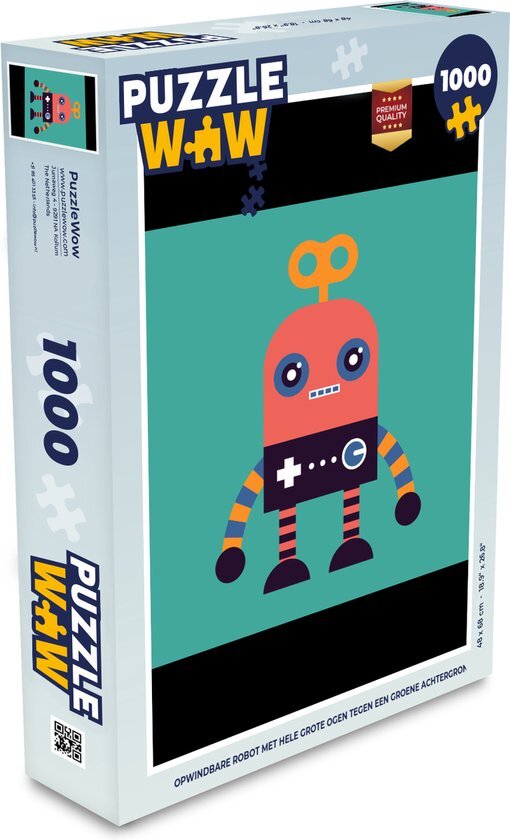 MuchoWow Puzzel Robot - Speelgoed - Gezicht - Roze - Legpuzzel - Puzzel 1000 stukjes volwassenen - Sinterklaas cadeautjes - Sinterklaas voor grote kinderen