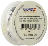 GLOREX Deco-band met sterren rol zilverkleurig 4mx0,6 mm