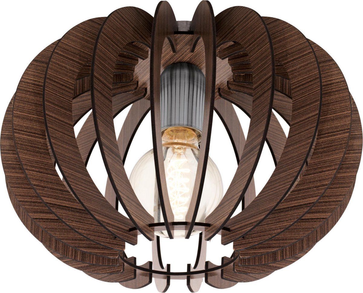 EGLO Stellato Plafondlamp - Ø30 cm - Donkerbruin/Nikkel-mat