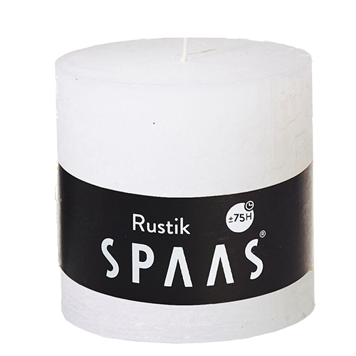 Spaas Rustieke cilinderkaars 100/100 - wit