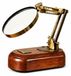 Solidchoice - Loupe de bureau style vintage - Laiton antique sur support en bois
