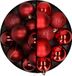 Billiet - Vanlaere 24x pièces boules de Noël en plastique mélange de rouge foncé et rouge 6 cm