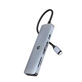 USB C-adapter, multifunctioneel dockingstation, USB type C-hub, USB 3.0 HUB, 6-in-1 USB C-adapter met 4K HDMI, USB 3.0, 2 USB 2.0, SD/TF kaartlezer voor laptop, Windows