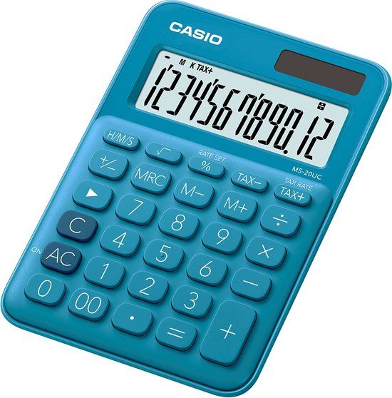 Casio MS-20UC-BU - Blauw - Bureaurekenmachine