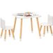 Ensemble table et chaises enfant design scandinave motif ourson bois pin MDF blanc
