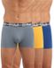 Dim Boxershorts voor heren, katoen, 3 stuks, blauw/geel/grijs