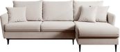 Selsey Volio - Canapé d'angle avec fonction couchage - Beige avec pieds noirs
