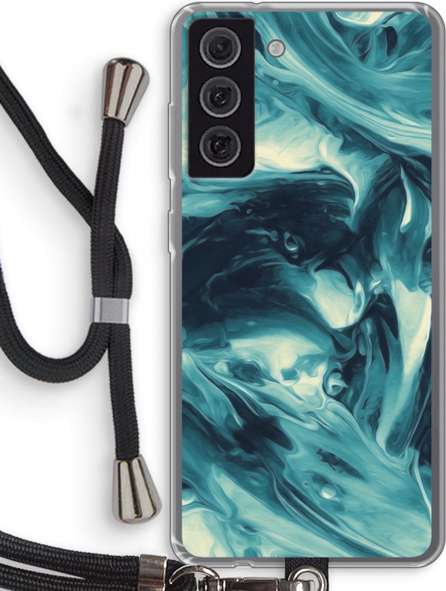 CaseCompany Case Company® - Samsung Galaxy S21 FE hoesje met Koord - Dreaming About Whales - Telefoonhoesje met Zwart Koord - Bescherming aan alle Kanten en Over de Schermrand