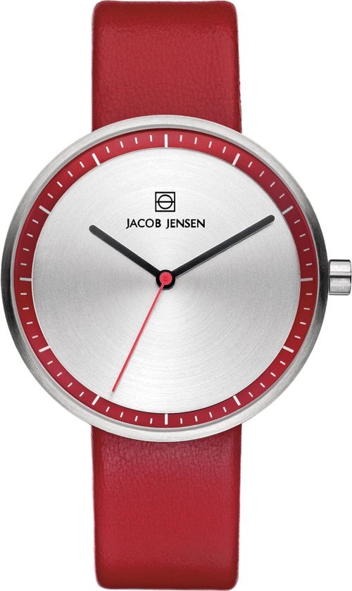 Jacob Jensen 283 horloge dames - rood - edelstaal