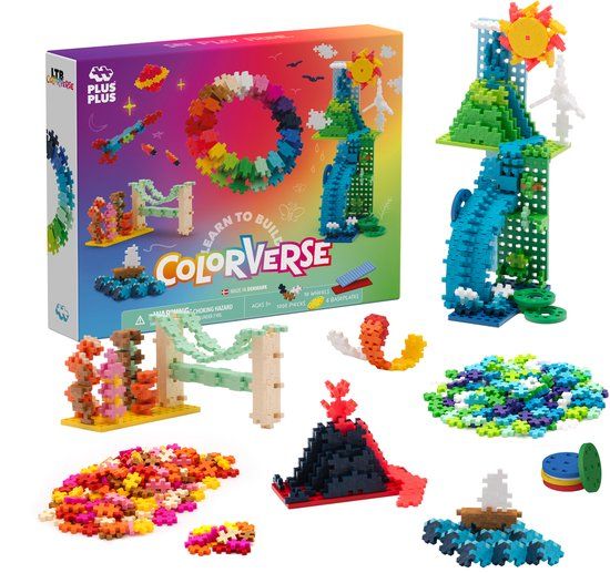 Plus-Plus Learn to Build Colorverse Super set - 3972 - Bouwspeelgoed - Constructiespeelgoed - Set met 1000 bouwstenen - Vanaf 5 jaar
