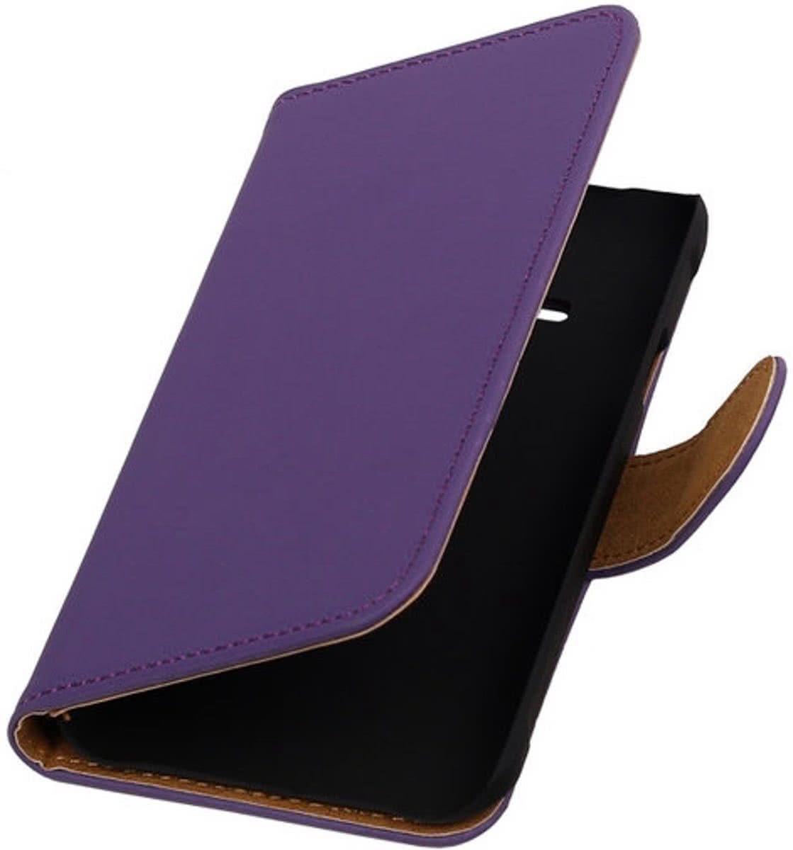 Best Cases Samsung Galaxy J1 Ace - Effen Paars Booktype Wallet Hoesje