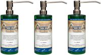Claudius Cosmetics B.V. Hamam Shampoo 500 ml met 3 luxe RVS zilverkleurige pompen - set van 3 stuks - voordeelverpakking - haarverzorging