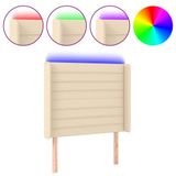 VidaXL Hoofdbord LED 147x16x78/88 cm Stof Crèmekleurig
