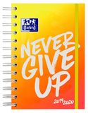 Oxford 400123415 Schoolagenda 2019/2020 Never give up NEON 1 dag per pagina 160 vellen met dubbele spiraal SCRIBZEE compatibel oranje