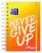 Oxford 400123415 Schoolagenda 2019/2020 Never give up NEON 1 dag per pagina 160 vellen met dubbele spiraal SCRIBZEE compatibel oranje