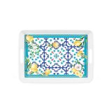 Guzzini - Rechthoekig dienblad met handgrepen van melamine, verschillende kleuren, "FLOWER&LEMON"