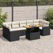 Maison Exclusive - Ensemble de meubles de jardin 8 pièces avec canapé et coussins, noir, en polyrotin