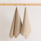 Belum Set van 2 theedoeken, machinewasbaar, 100% linnen, theedoeken 45 x 70 cm, herbruikbare keukendoeken (taupe)