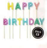 PME Happy Birthday Pastel Kaarsen set/13