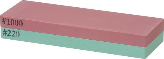 HENDI Dubbelzijdige Japanse slijpsteen – 220/1000 en 1000/3000 korrel – Inclusief opbergdoos – 185x65x30 mm