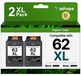 HP 62XL cartouches d'encre noirs, multipack (2 pièces), convient pour HP Envy/OfficeJet