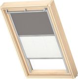 VELUX Origineel Verduisterend Rolgordijn Plus Plissé (DFD), Zilveren Kozijn, S06, 606, 4, Grey