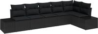 vidaXL Tuinbank Set Zwart Polyrattan 4 Zitplaatsen