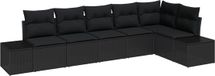 vidaXL Tuinbank Set Zwart Polyrattan 4 Zitplaatsen