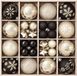 vidaXL Set de boules de Noël - 88 pièces - Noir et Or - Ø 6 cm - Plastique