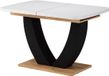 Vicco Eettafel Fenaro, Wit/Goudkleurig Eiken, 120-160 x 80 cm Uitschuifbaar